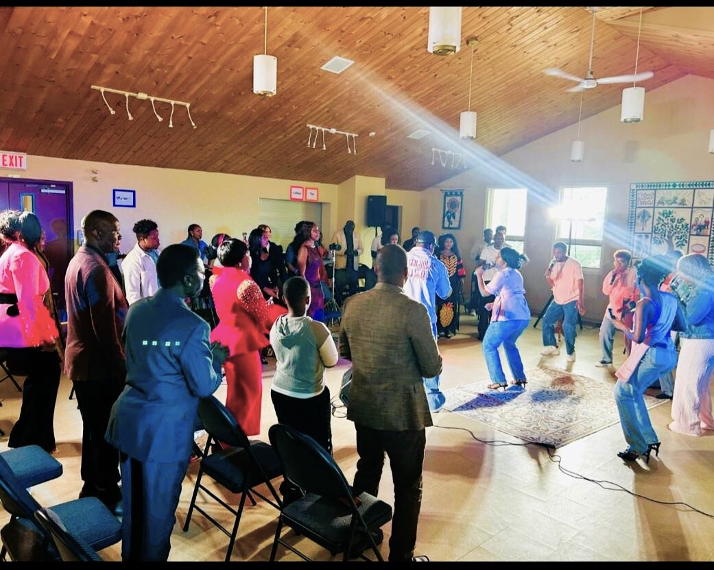 young adults leading a lively worship service