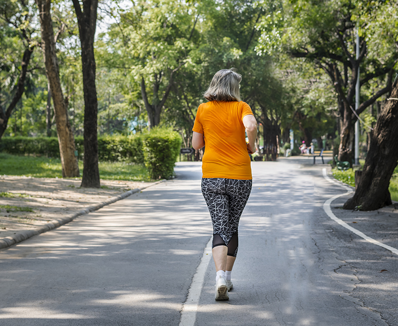 woman running in neighbourhood