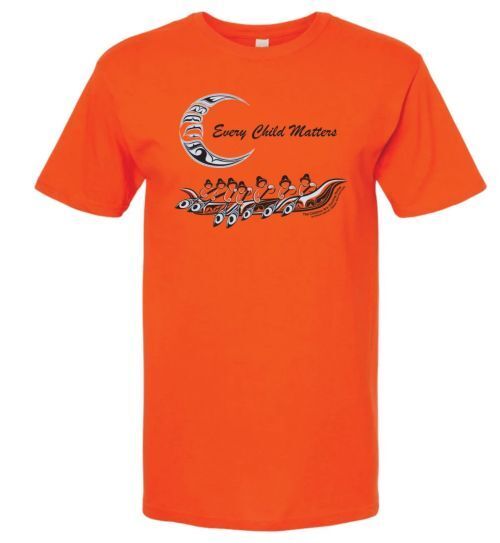 Orange shirt that says 'Every Child Matters'