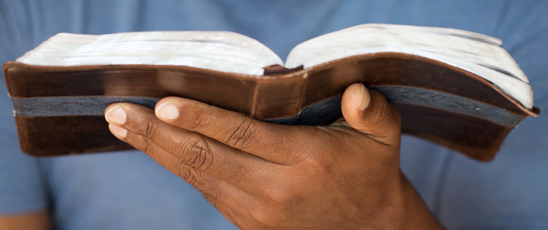 someone holding a Bible