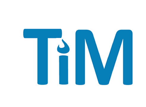 blue logo with letters T, I, M
