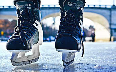 skates on a canal